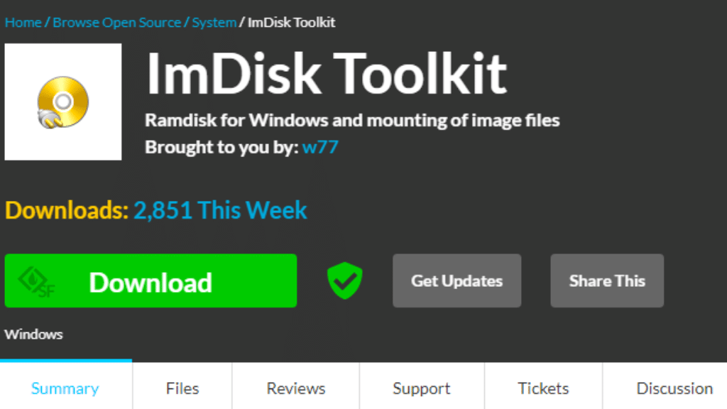 Create a virtual USB drive using ImDisk Toolkit