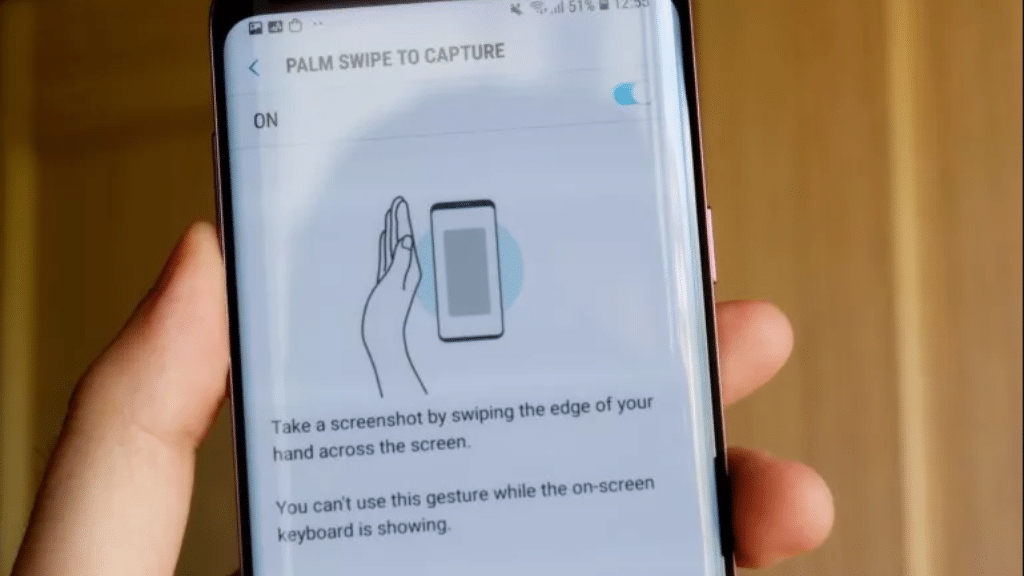 palm swipe to capture not working