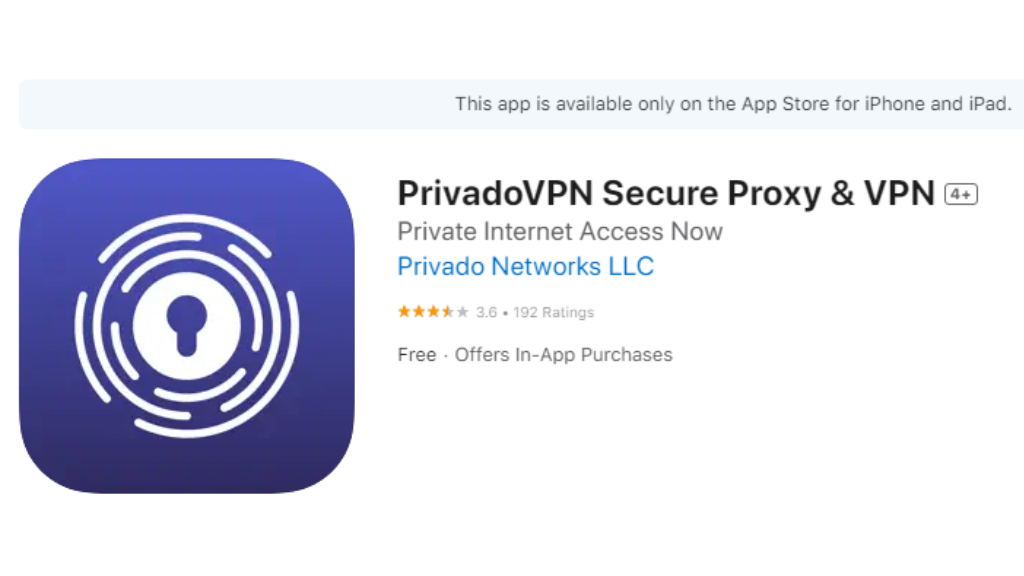 PrivadoVPn for IOS