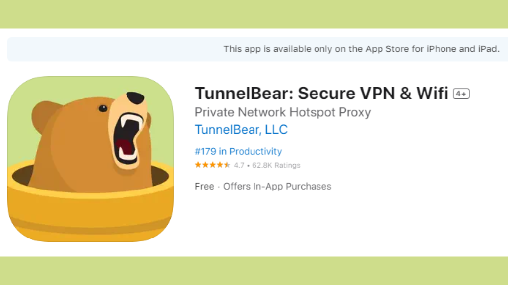 tunnelbear vpn for ios