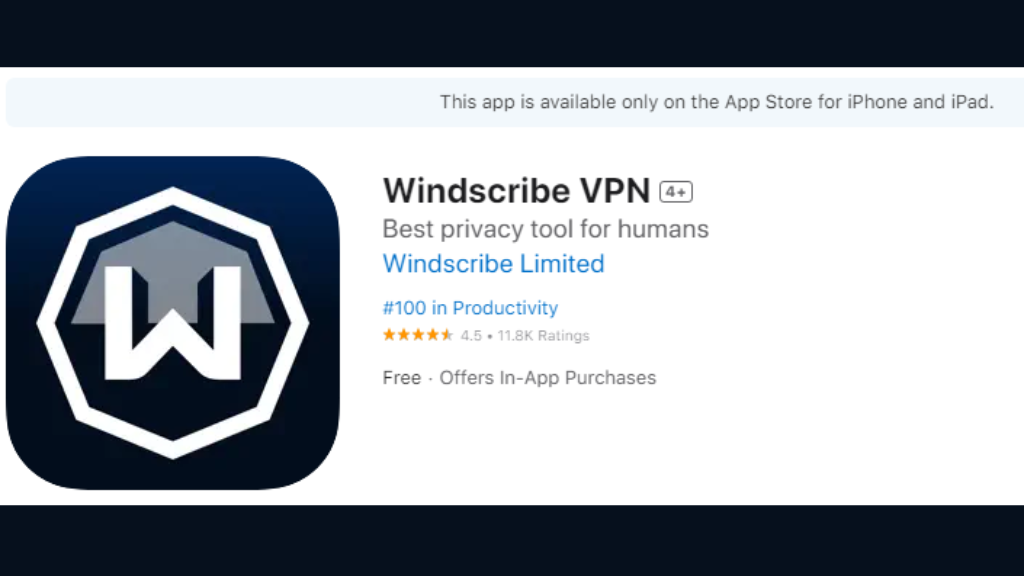 windscribe vpn ios